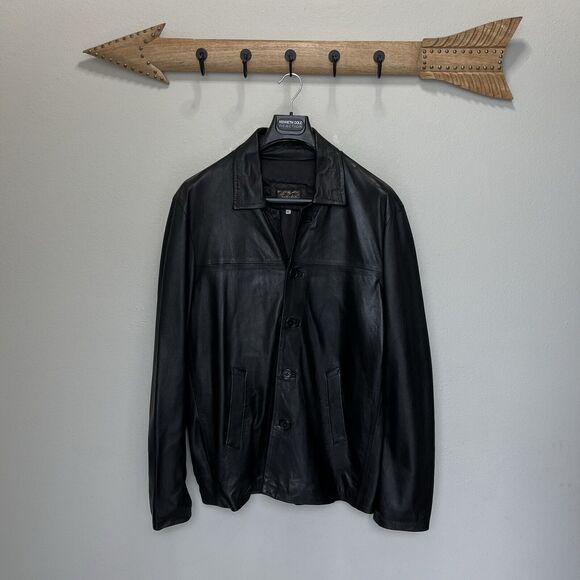 Spectra Other - Spectra | Vintage Black Leather Jacket Florence, Italy Men XL Buttoned Biker